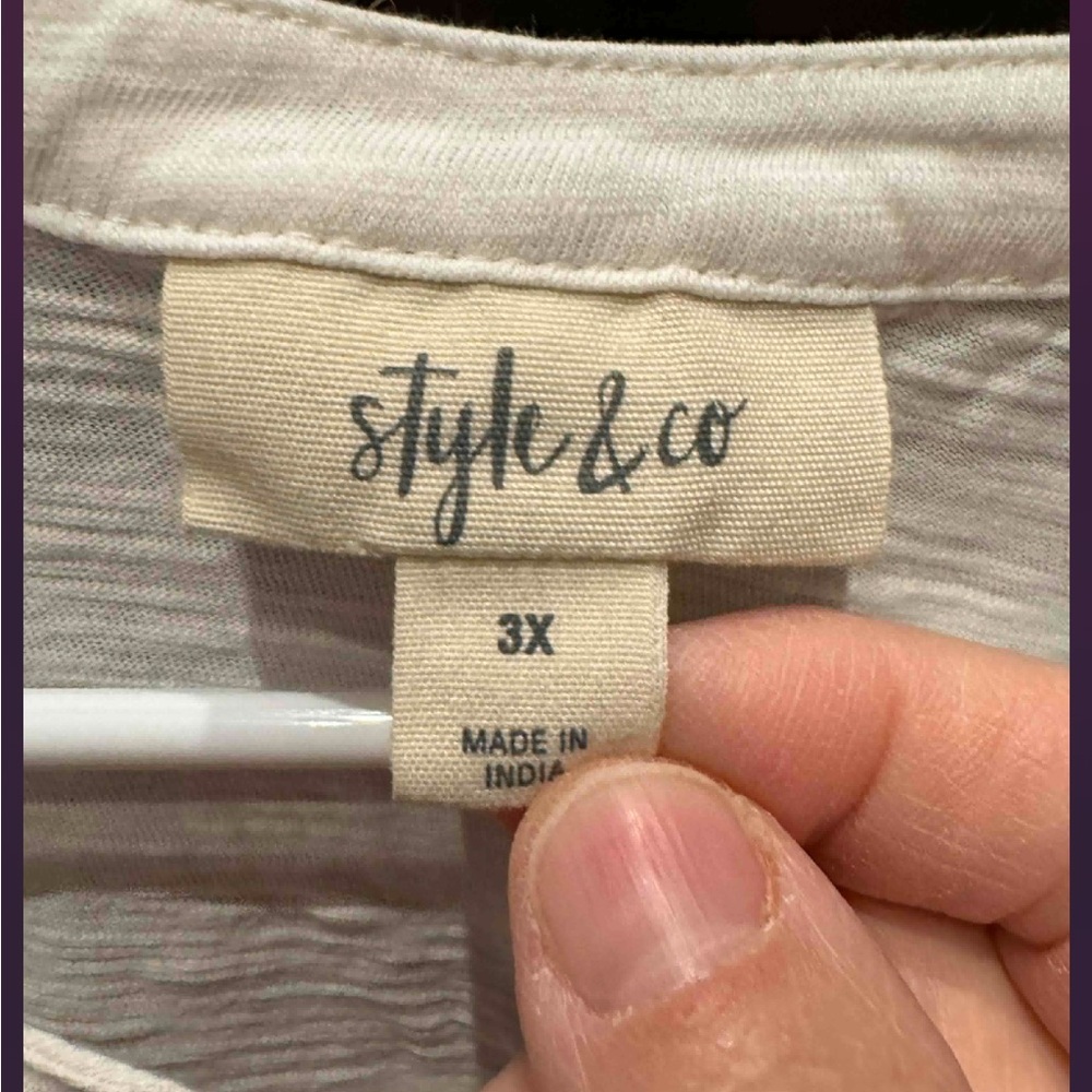 Style & Co. White Floral Embroidered Blouse 3X - Picture 3 of 6